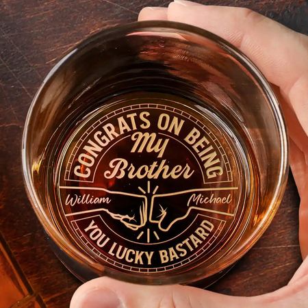 Personalized Engraved Whiskey Glass – A Perfect Gift for Dad, Brother, Son, or Friend | Custom Name and Message Included